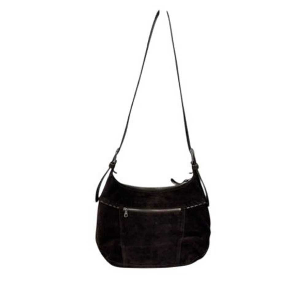 VTG Longchamp Hobo Bag Brown‎ Suede Fringe Whipstitch Tassel Shoulder